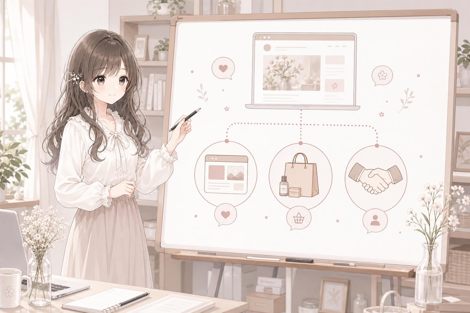 ブログ収益化の3つの方法を整理する白石琴葉の図解