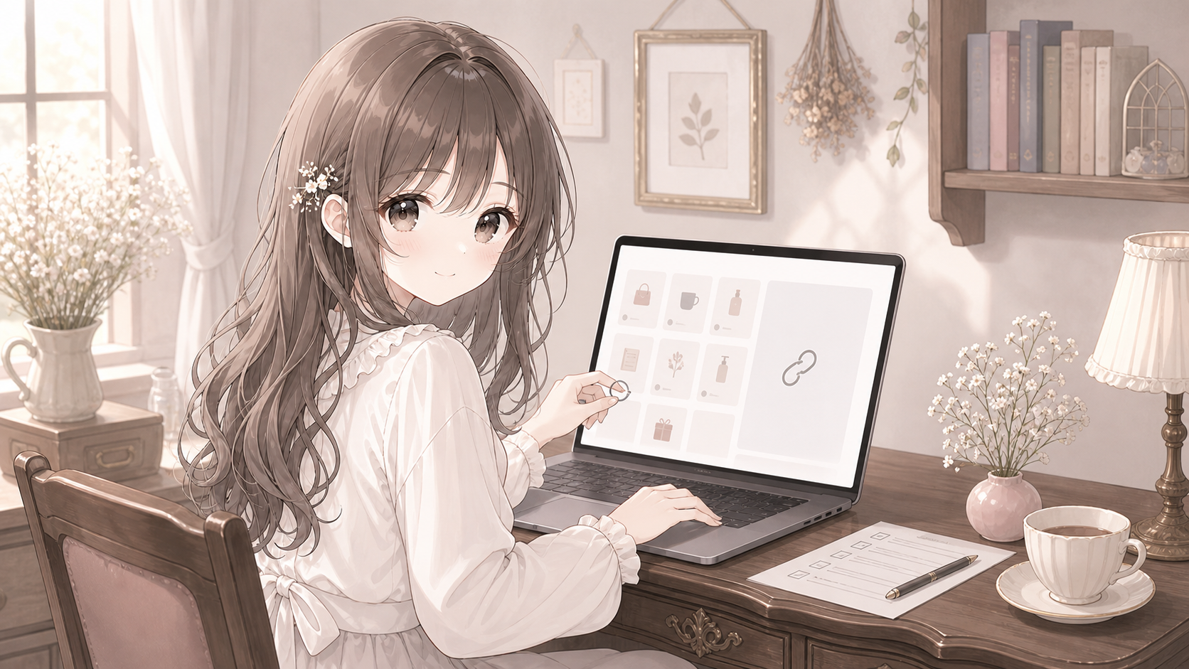 商品リンクとリンク先を確認する白石琴葉