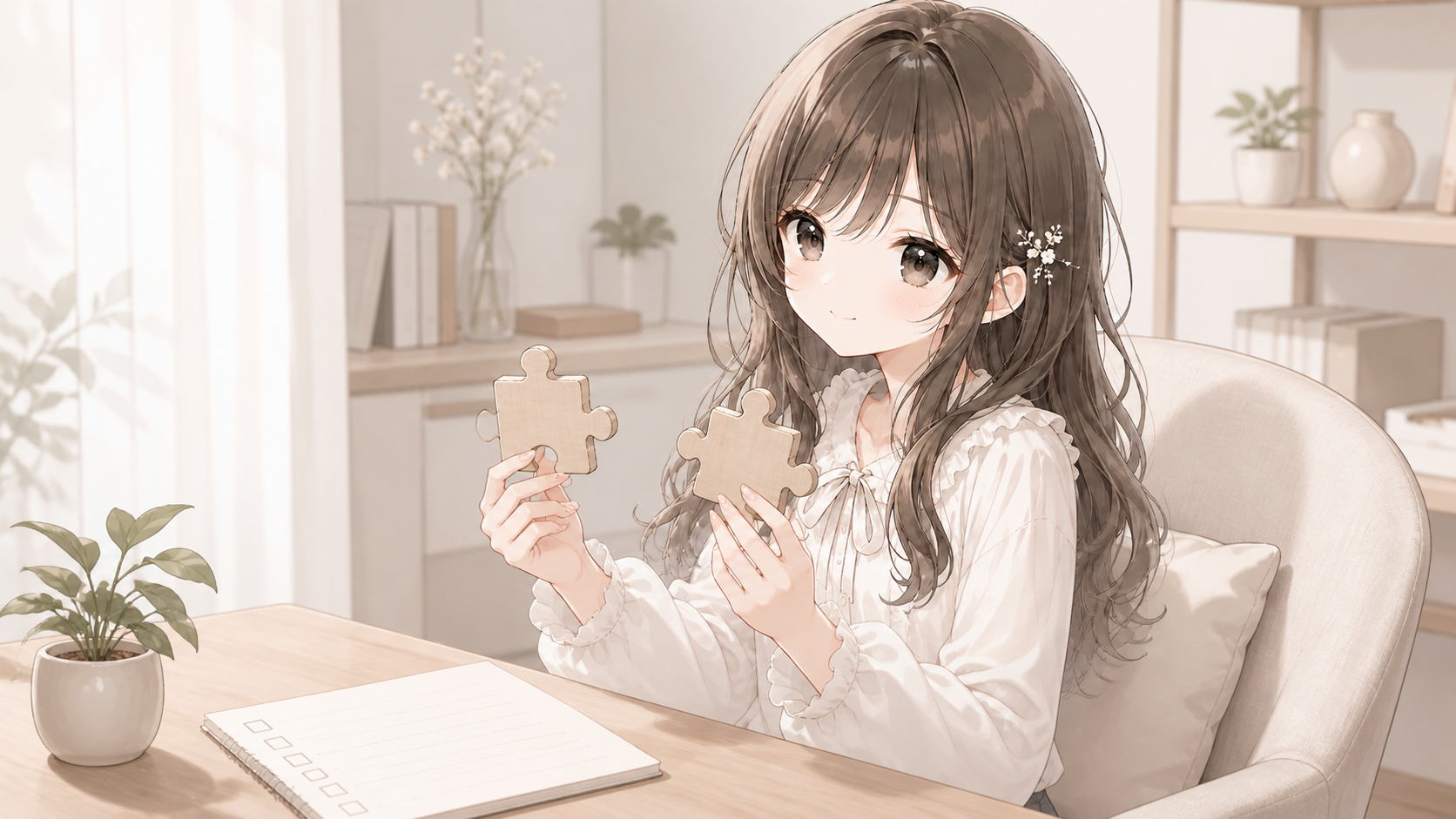 WordPressのプラグイン選びを確認する白石琴葉のイラスト